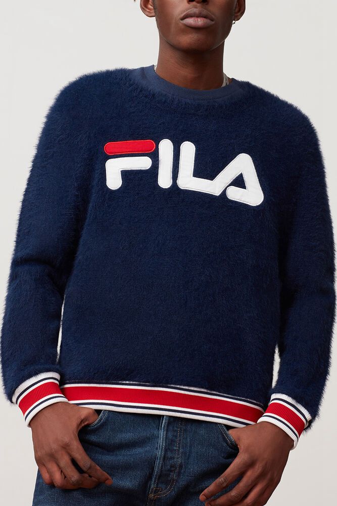 Fila Sweatshirt Mens Navy - Cash Sweater - Philippines 6485197-DW